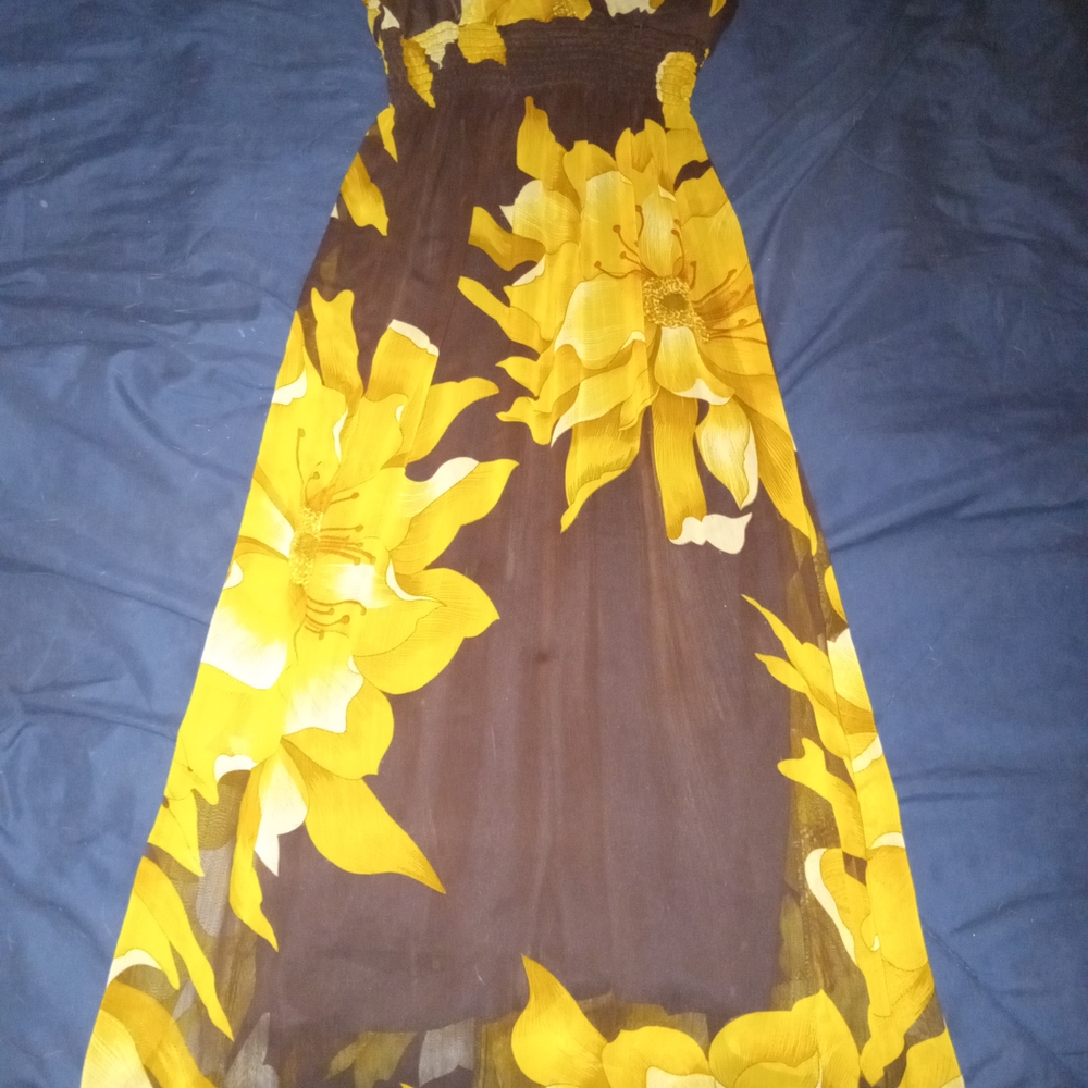 She's Cool Yellow Floral Maxi Dress